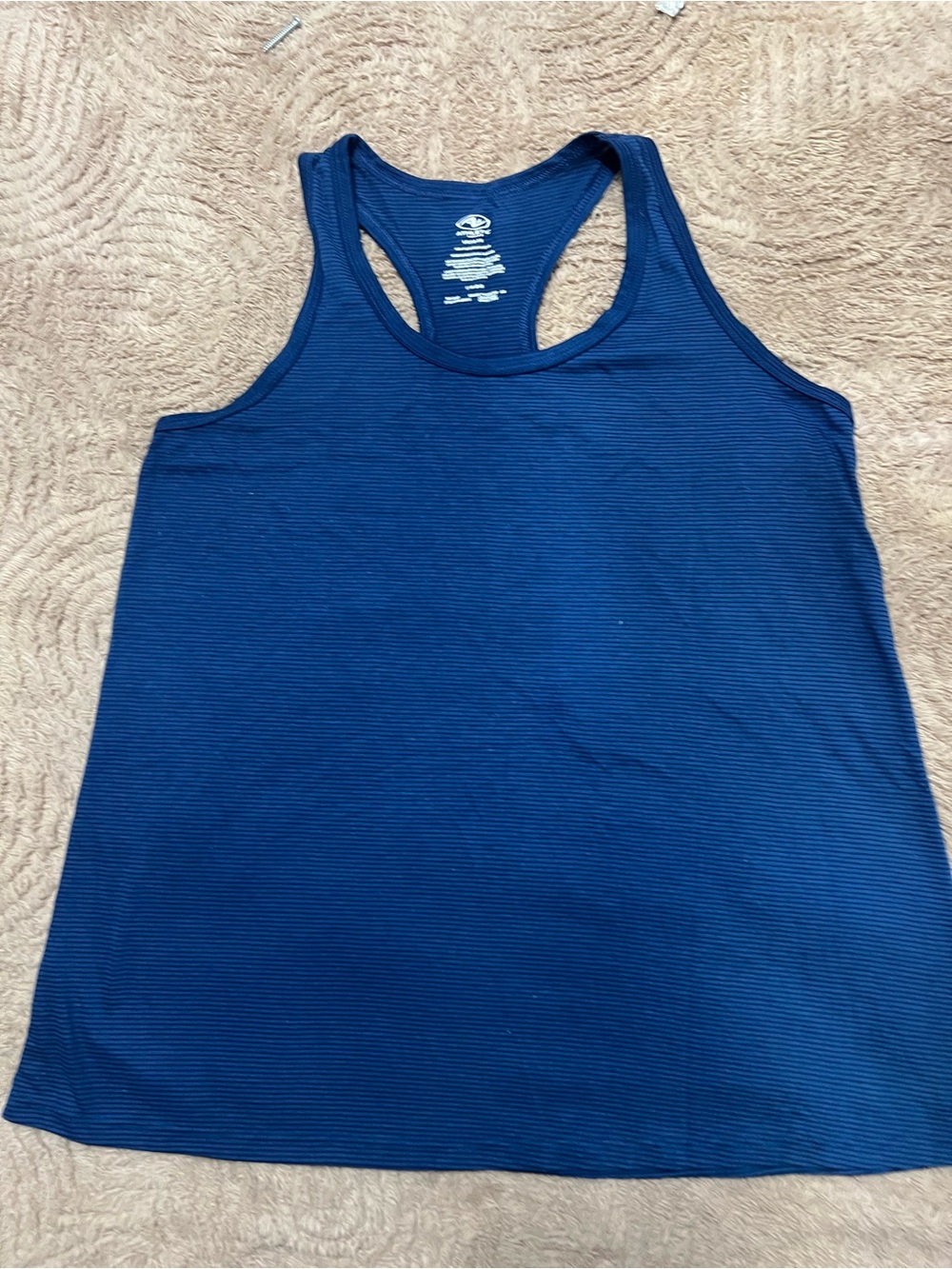Athletic Works Blue Ribbed Racerback Tank - Picture 2 of 3